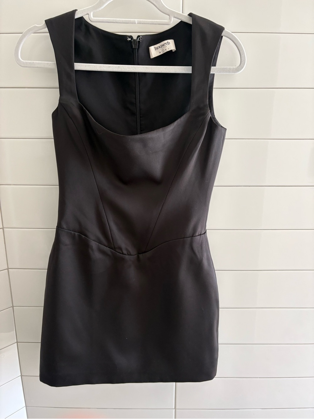 House of CB Black Square-Neck Bodycon Mini Dress size small - Picture 5 of 10